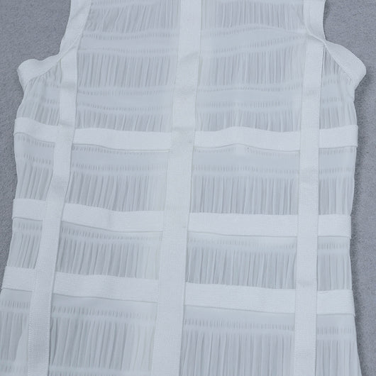 Vestido de Malla Transparente Midi con Flecos - Image 7