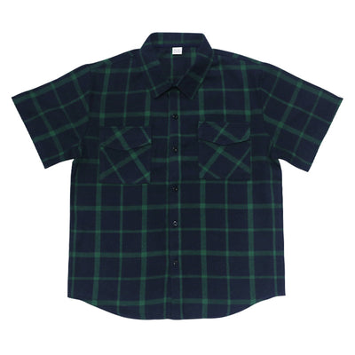 Camisa Casual de Cuadros Patchwork con Botones y Manga Corta - Image 21
