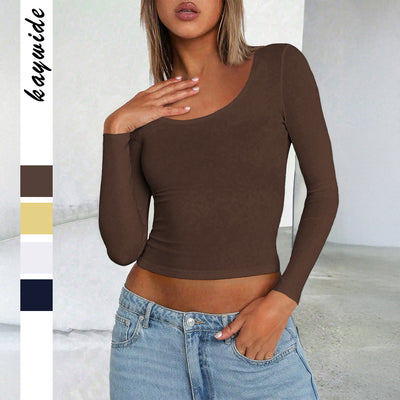 Blusa Ajustada de Manga Larga para Mujer - Estilo Hot Girl