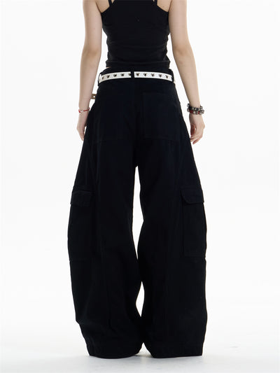 Pantalones Overol Cargo Mujer Cintura Alta Pierna Ancha Bolsillos Múltiples - Image 18