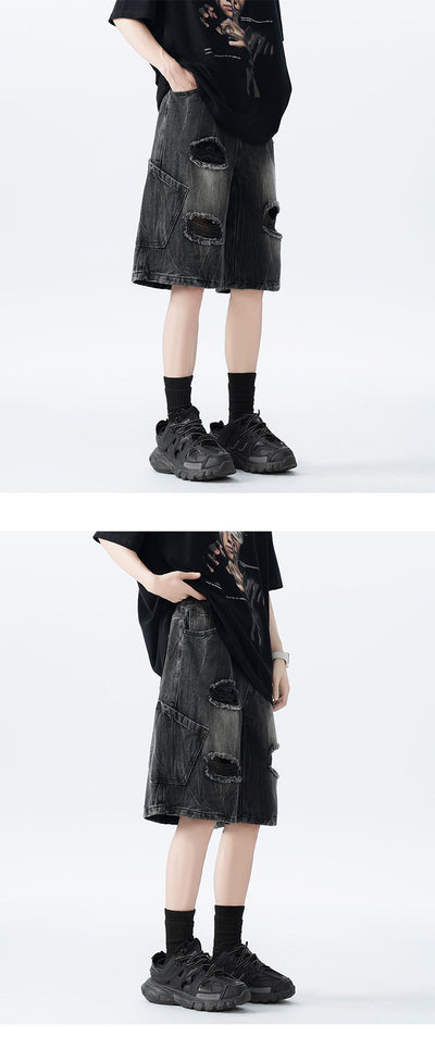 Shorts de Mezclilla Desgastados con Estilo Vintage - Image 17