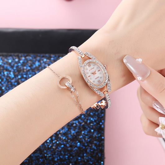 Reloj de Diamante Ovalado para Estudiantes Mujeres