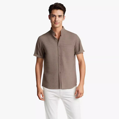 Camisa Casual de Lino y Algodón Transpirable para Hombre - Manga Corta - Image 16