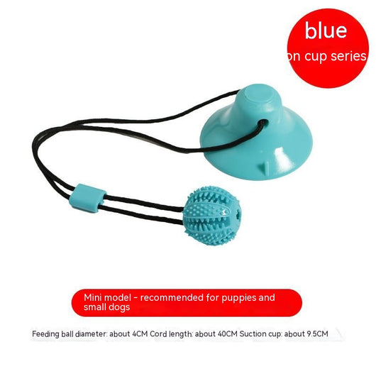 Green dog toy with a suction cup base and a textured ball on a black cord, designed for food dispensing and teeth cleaning. - Image 3