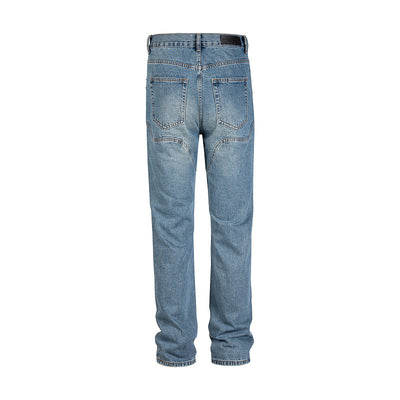 Pantalón Vaquero Slim Fit Azul Desteñido con Costuras Clásicas - Image 13
