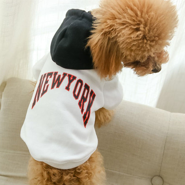 Sudadera con Capucha de Algodón Terry para Mascotas - Diseño Casual con Letras