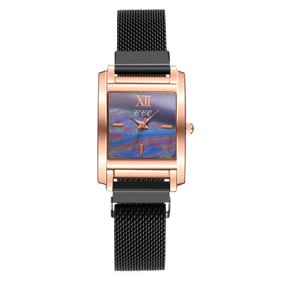 Reloj de Cuarzo Elegante Oro Rosa con Esfera Cuadrada Versátil - Image 4