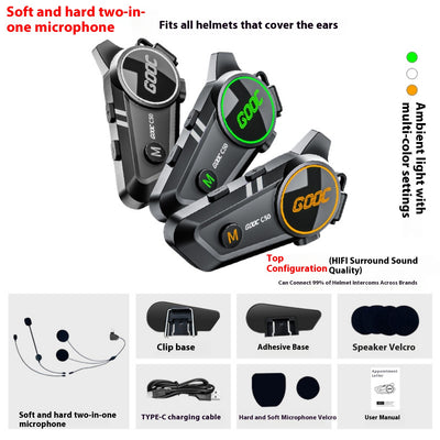 Intercomunicador Inalámbrico para Casco Motociclista Resistente al Agua - Image 3