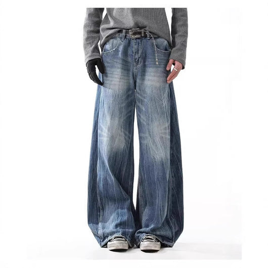 Jeans Hombre Lavado Clásico con Rayas Relámpago - Primavera Otoño - Image 8