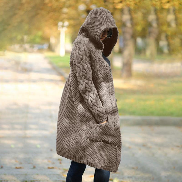 Chaqueta de Punto Ajustada Monoabotonada Manga Larga Estilo Urbano