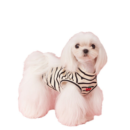 Chaleco sin Mangas Schnauzer Teddy Bichón a Rayas Cerezo - Image 5
