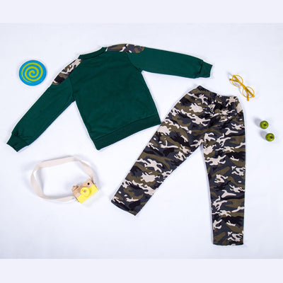 Conjunto Deportivo Infantil Camuflaje Dos Piezas Estilo Coreano Primavera Otoño - Image 16