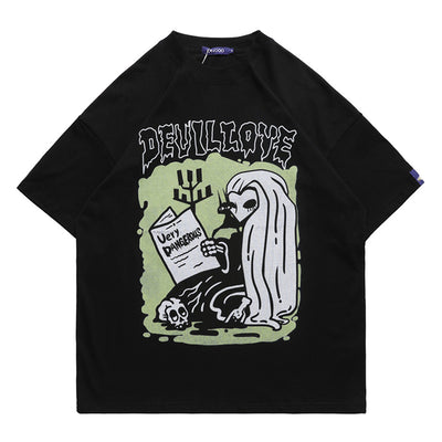 Camiseta Holgada Estampado Periódico - Estilo Urbano Tendencia - Image 13
