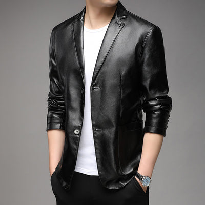 Chaqueta de Cuero PU Casual para Hombre Joven y Adulto - Image 3