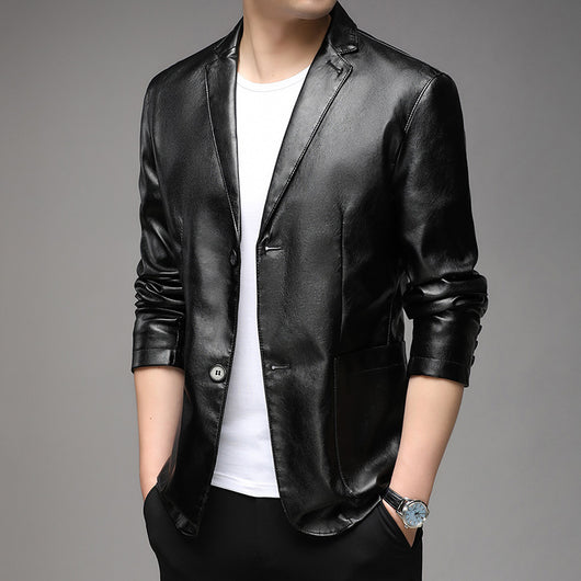 Chaqueta de Cuero PU Casual para Hombre Joven y Adulto - Image 3