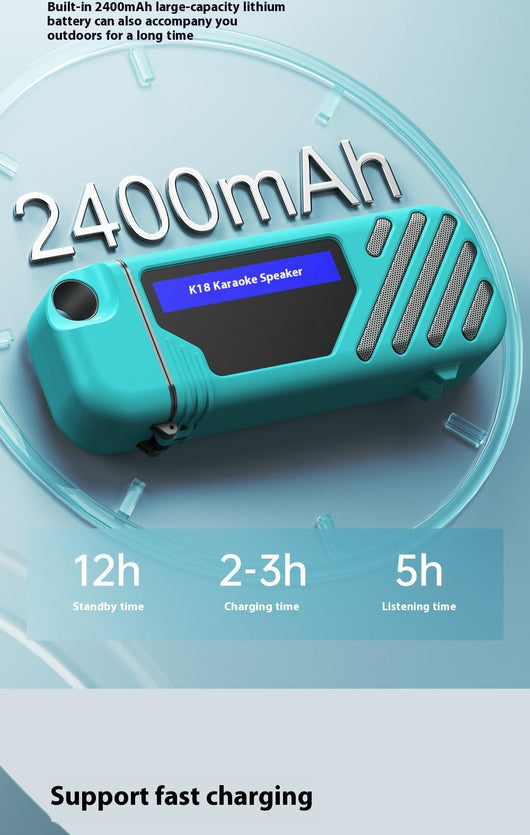 Parlante Bluetooth Portátil K18 con Micrófono para Familia - Image 14