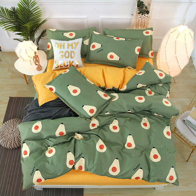 Juego de Sábanas de Algodón Aloe Vera - 4 Piezas para Dormitorio Estudiante Verano - Image 3