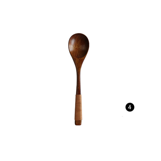 Juego de Cucharas y Tenedor de Bambú Natural para Cocina - Image 12