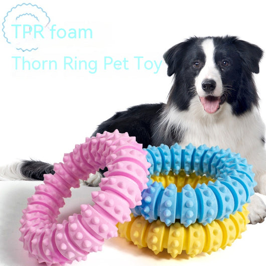 Anillo de Espuma Anti-Mordida para Masticar - Juguete Molar para Perros