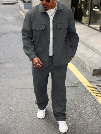 Conjunto Otoñal de Chaqueta y Pantalón Cargo para Hombre - Image 3