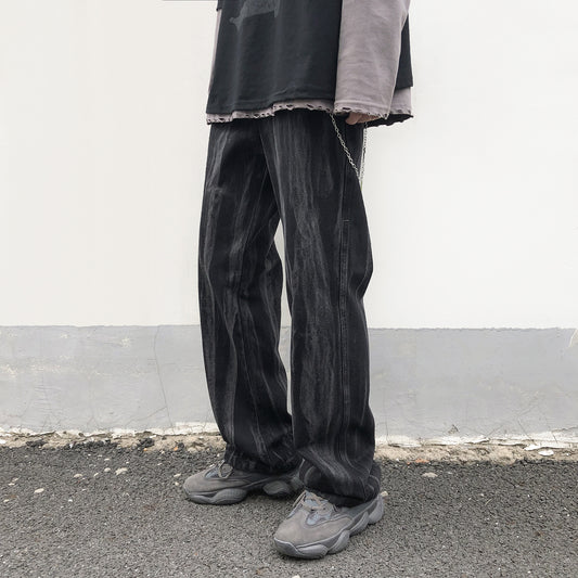 Pantalones Tie-Dye Rectos Sueltos Estilo Urbano Primavera Otoño