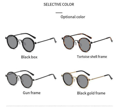 Gafas de Sol Redondas Punk Metal para Hombre - Image 20