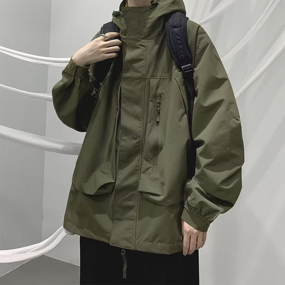 Conjunto de Trabajo Shell Jacket con Gorro y Overol para Hombre