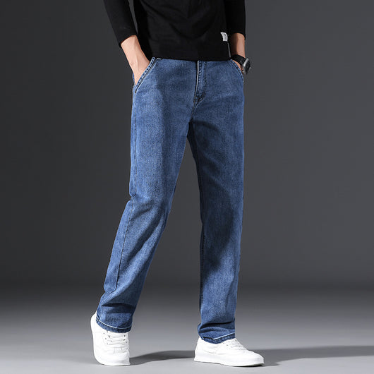 Jeans de Cintura Alta Elásticos para Hombre - Corte Recto Clásico - Image 13