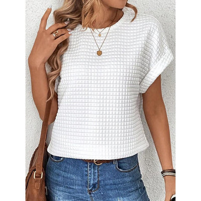 Blusa Cuello Redondo con Mangas Murciélago en Colores Sólidos - Image 11