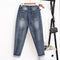 Jeans Oversize Mujer Cintura Alta Elástico Pierna Ancha