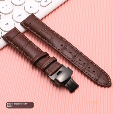 Correa de Cuero Genuino con Cierre Mariposa - Pulsera Universal para Reloj - Image 13