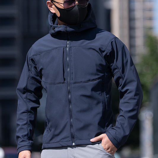Chaqueta Cortavientos Ligera con Forro Polar y Capucha para Hombre