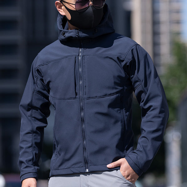 Chaqueta Cortavientos Ligera con Forro Polar y Capucha para Hombre