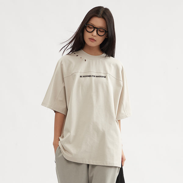 Camiseta Retro Americana Clásica Escote Pequeño Manga Corta