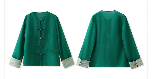 Blusa Retro Elegante con Bordado Chino y Botones Decorativos - Image 35