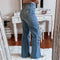 Pantalones Vaqueros Rectos Desgastados con Efecto Usado