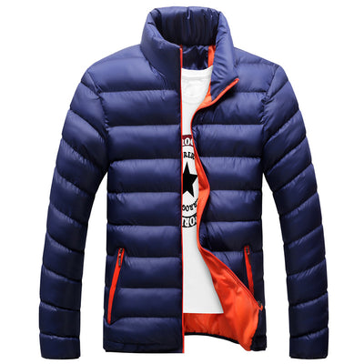 Abrigo de invierno acolchado con cuello de pie para hombre - Image 7