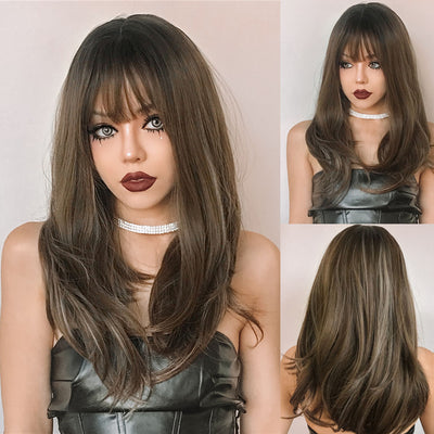 Peluca Larga Rizada con Flequillo para Mujer - Image 10
