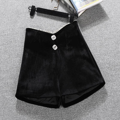 Shorts de Cintura Alta con Perlas Irregulares y Pierna Ancha - Image 15