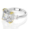 S925 Silver Plated European and American Luxury Square Ring White Size 5