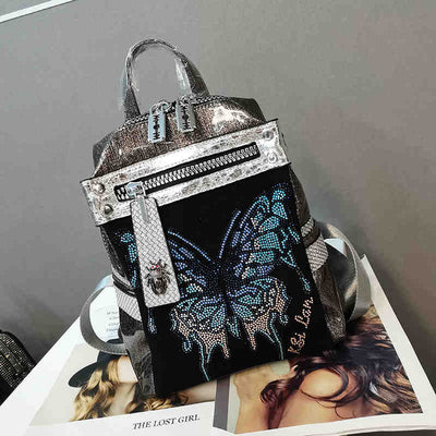 Bolso de Hombro Mariposa con Detalles de Cristal Brillante
