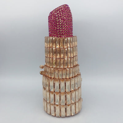 Cartera de Noche Diamantada con Forma de Labial para Mujer - Image 8