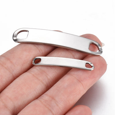Conector de Pulsera Acero Inoxidable Placa Curva - Image 3