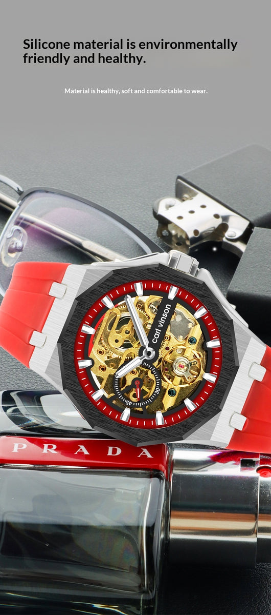 Reloj Mecánico Automático Luminoso con Correa de Silicona Hueca - Image 14
