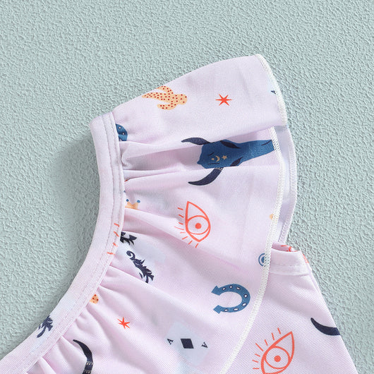 Traje de Baño Niña con Estampa Cabeza de Toro y Tirante Único - Image 5