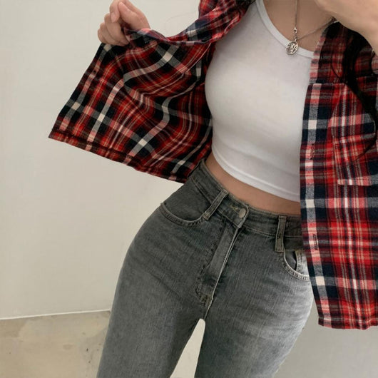 Camisa Cuadrille Oversized de Manga Corta - Image 19