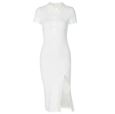 Vestido Camisero Otoñal con Abertura Lateral y Cuello Elegante - Image 7