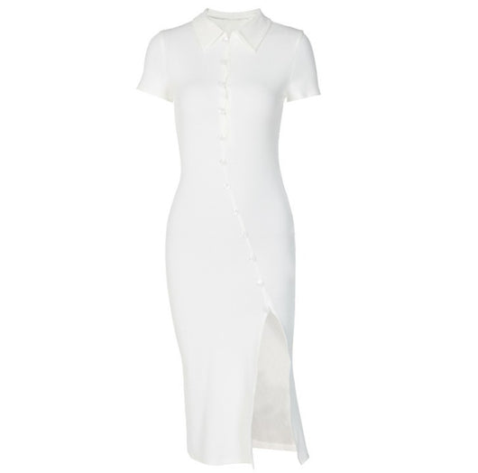 Vestido Camisero Otoñal con Abertura Lateral y Cuello Elegante - Image 7
