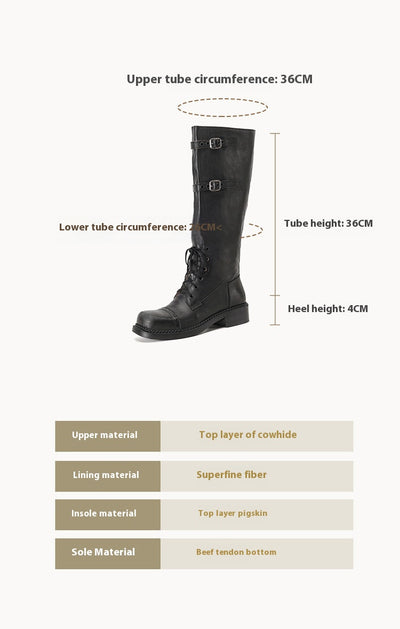 Botas Negras y Marrones para Mujer con Tacón Grueso y Hebilla - Image 6