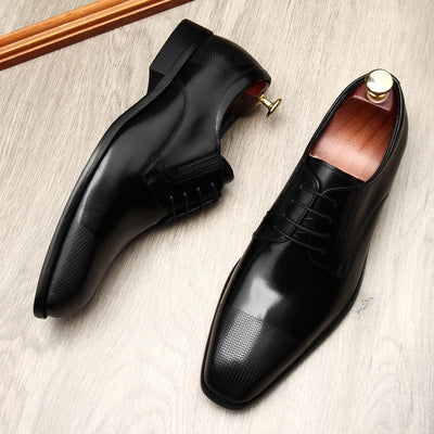 Zapatos de Cuero Legítimo con Punta Cuadrada para Hombre - Image 11